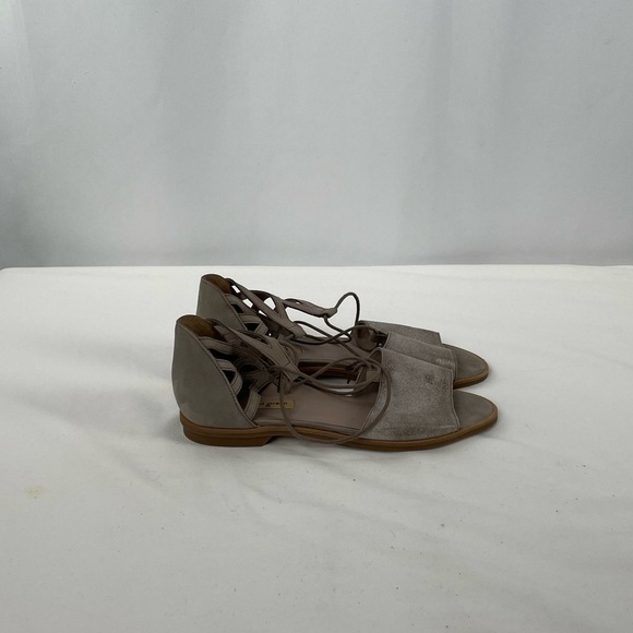 Paul Green Lace Up Leather Sandals in Smoke Truffle Metallic Size 6.5 or PG 5 - Picture 5 of 6